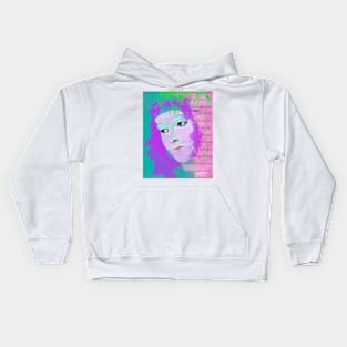 Teal Poet Portrait Kids Hoodie